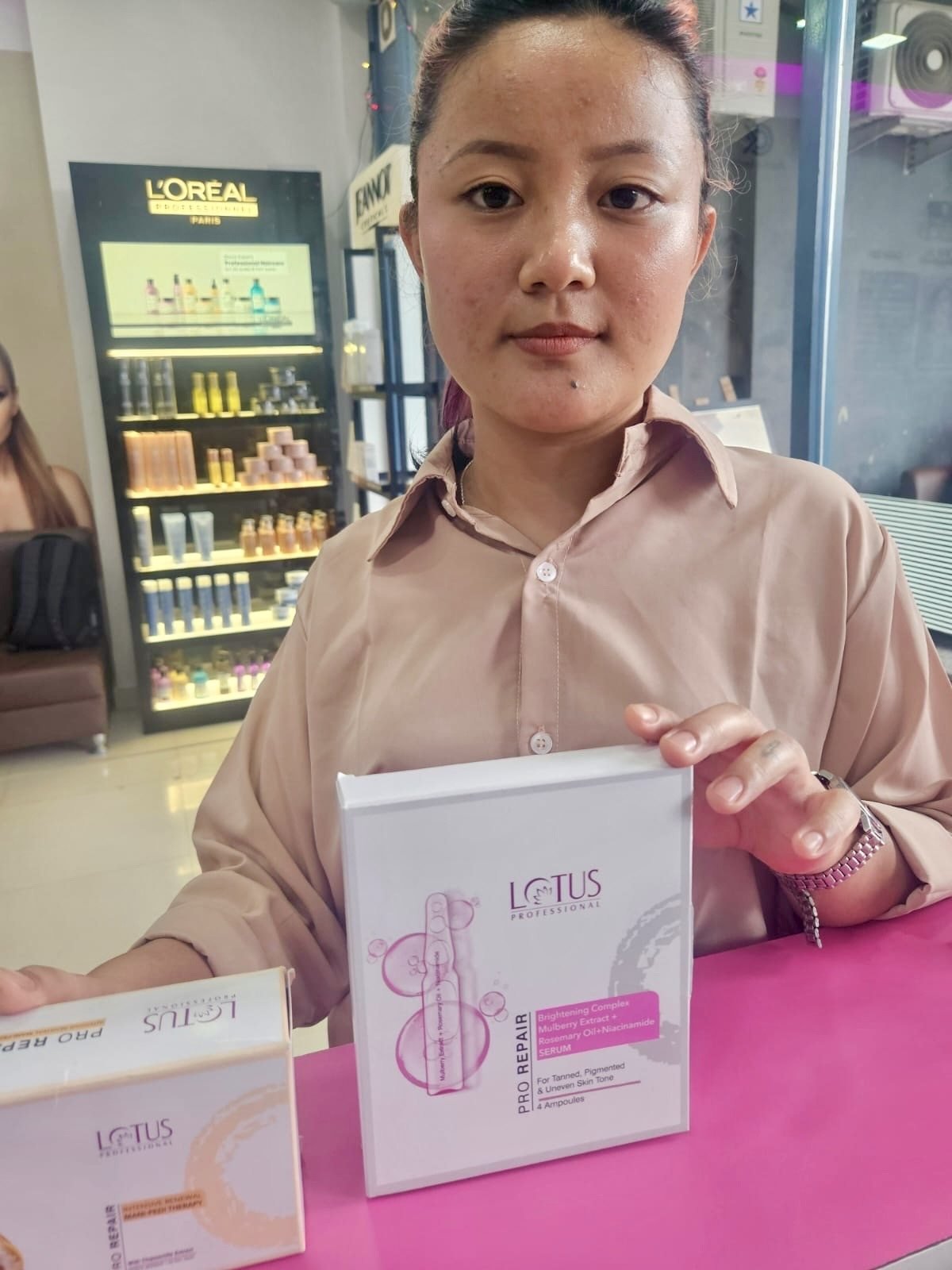 Skincare products and facial treatments at Crystal Scissori